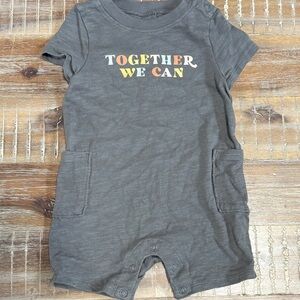 (3/$15) Little Co. Gray Baby Short sleeve Romper